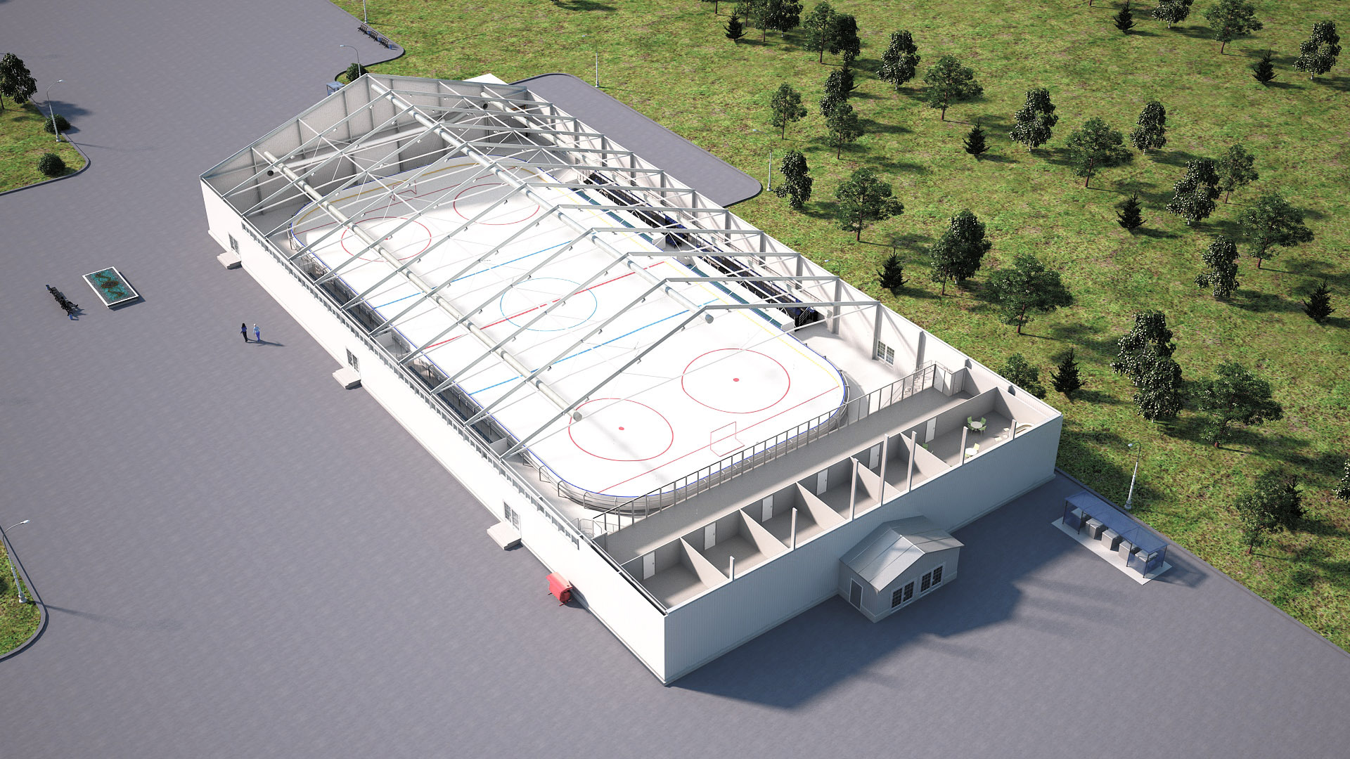 Construction of an indoor ice rink